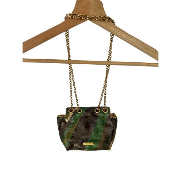 BCBGMAXAZRIA Sequin Gradient Mesh Purse with Gold Chain - Picture 4 of 6